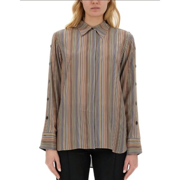Paul Smith Silk 'Signature Stripe' Shirt size 42 US 6 multicolor NWT mspr $715 - Picture 1 of 10